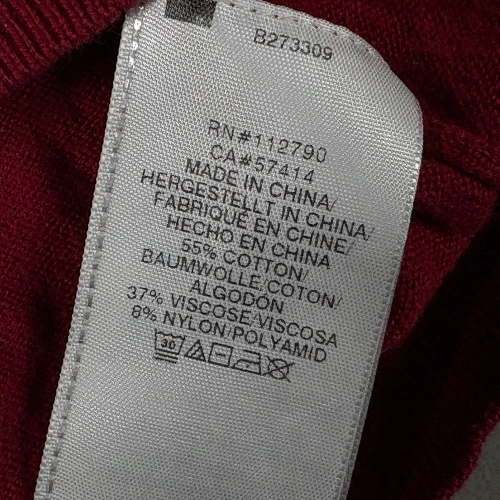 True Religion Mens Red Buddha Logo Crewneck Knit Sweater Large L Pullover